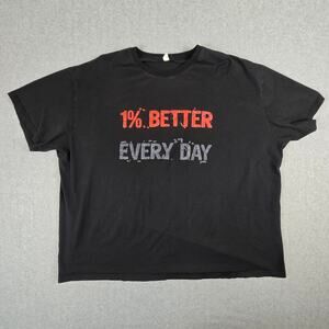 CHICYEA Graphic T Shirt Size 5XL 1% Better Every Day Black